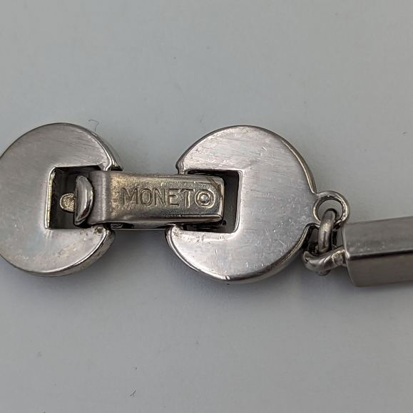 Vintage Monet Silver Tone Tournee Collection 1960s Necklace Book Piece - Picture 9 of 11